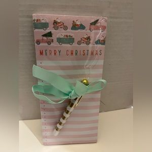 NEW LADY JANE "MERRY CHRISTMAS" MAGNETIC NOTE PAD WITH PEN